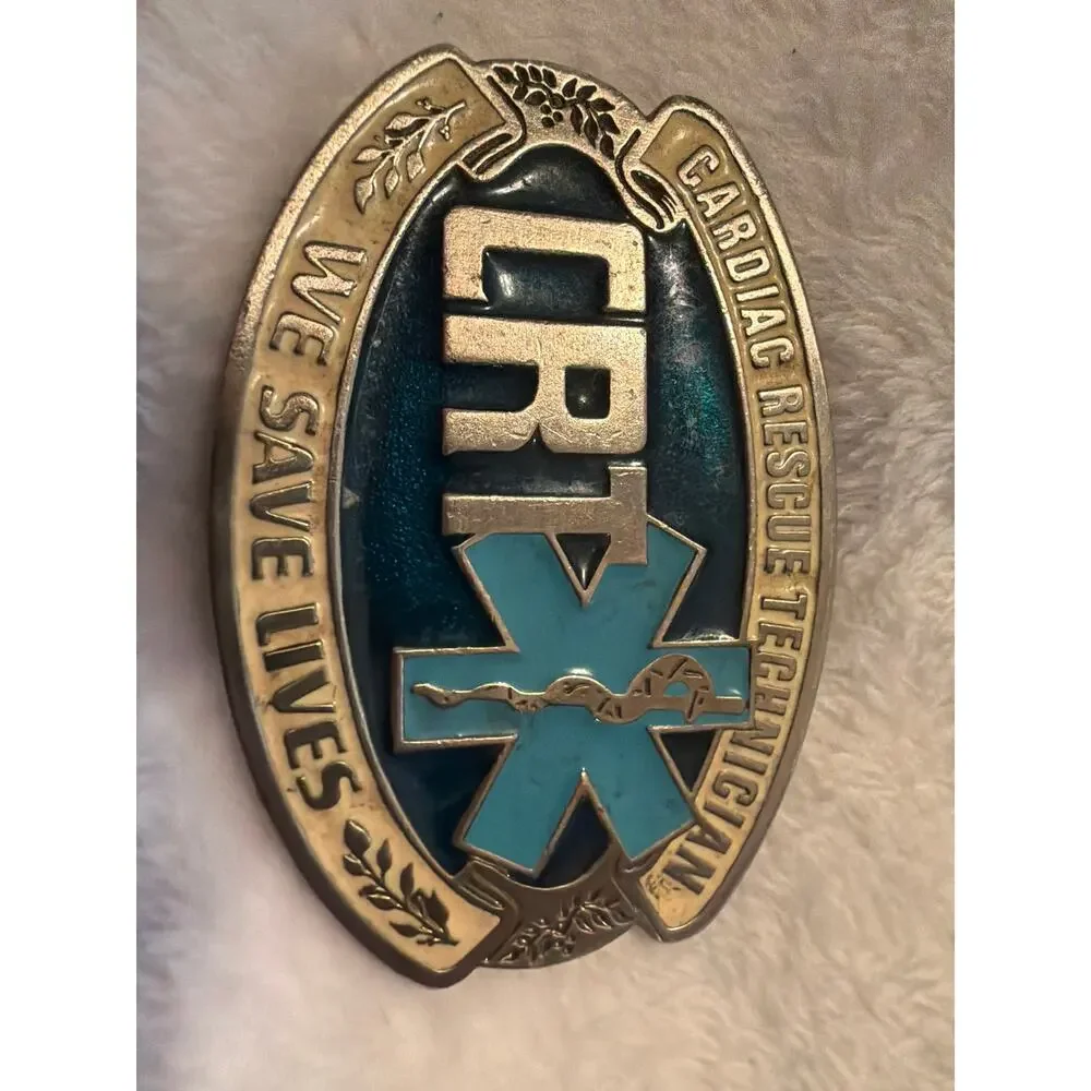 Vintage EMT Cardiac Rescue Technician Belt Buckle Blue Star of Life BTS 2343